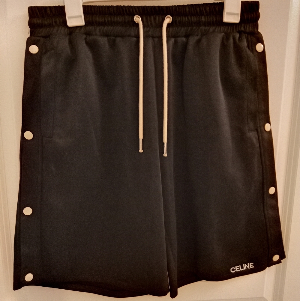 Celine Breakaway Cotton Logo Shorts